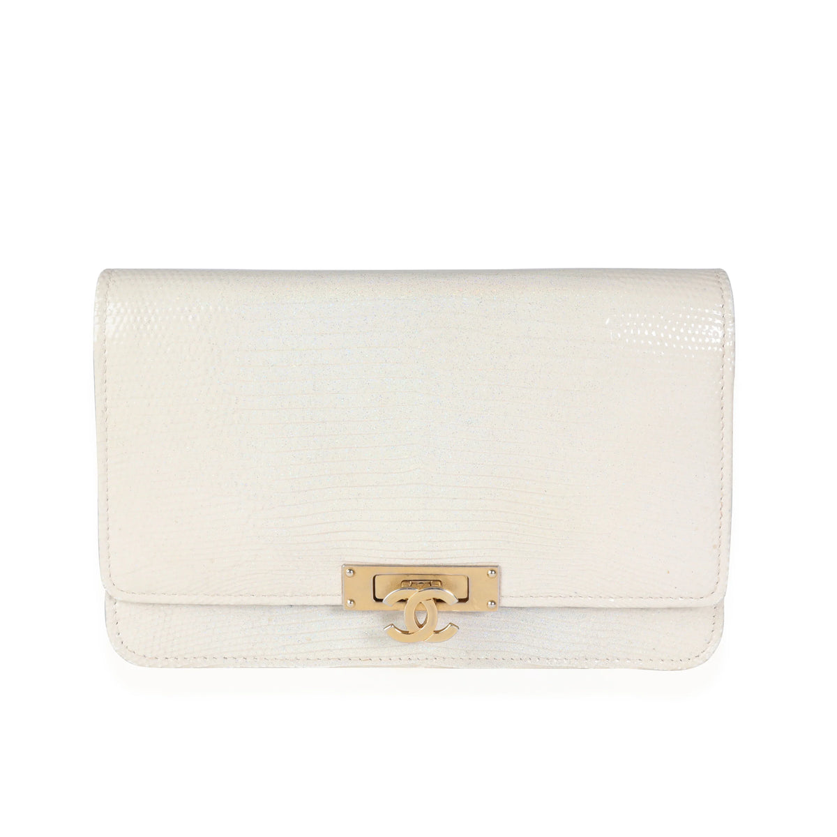 Chanel Gold Metallic Lizard Golden Class Wallet on Chain Pre-Owned