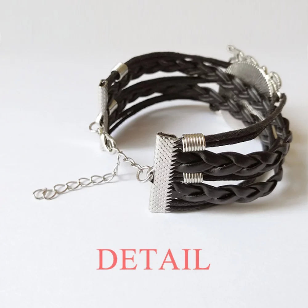 Famous Poetry Sorrow Of Separation Bracelet Love Accessory Twisted Leather Knitting Rope Wristband
