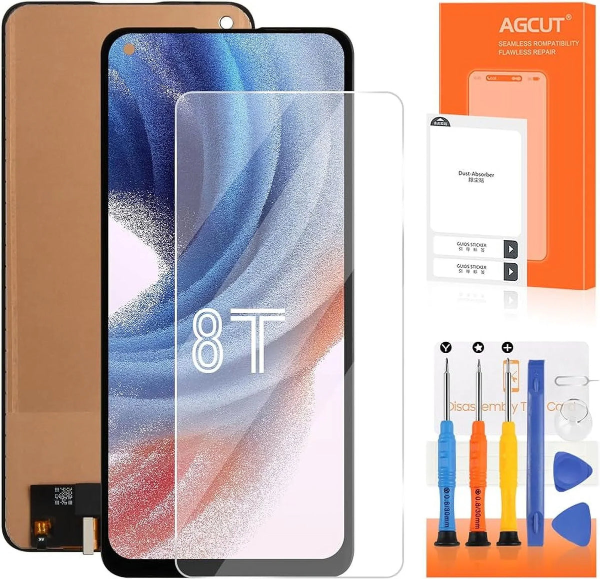 OLED for Oneplus 8T 8T+ 5G Display Replacement LCD Display KB2001 KB2000 KB2003 KB2005 Monitor Touch Digitizer Assembly Repair Part (Support Fingerprint)