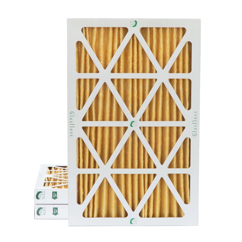 3 Pack of 18x24x2 MERV 11 Pleated 2" Inch Air Filters by Glasfloss. Actual Size: 17-1/2 x 23-1/2 x 1-3/4
