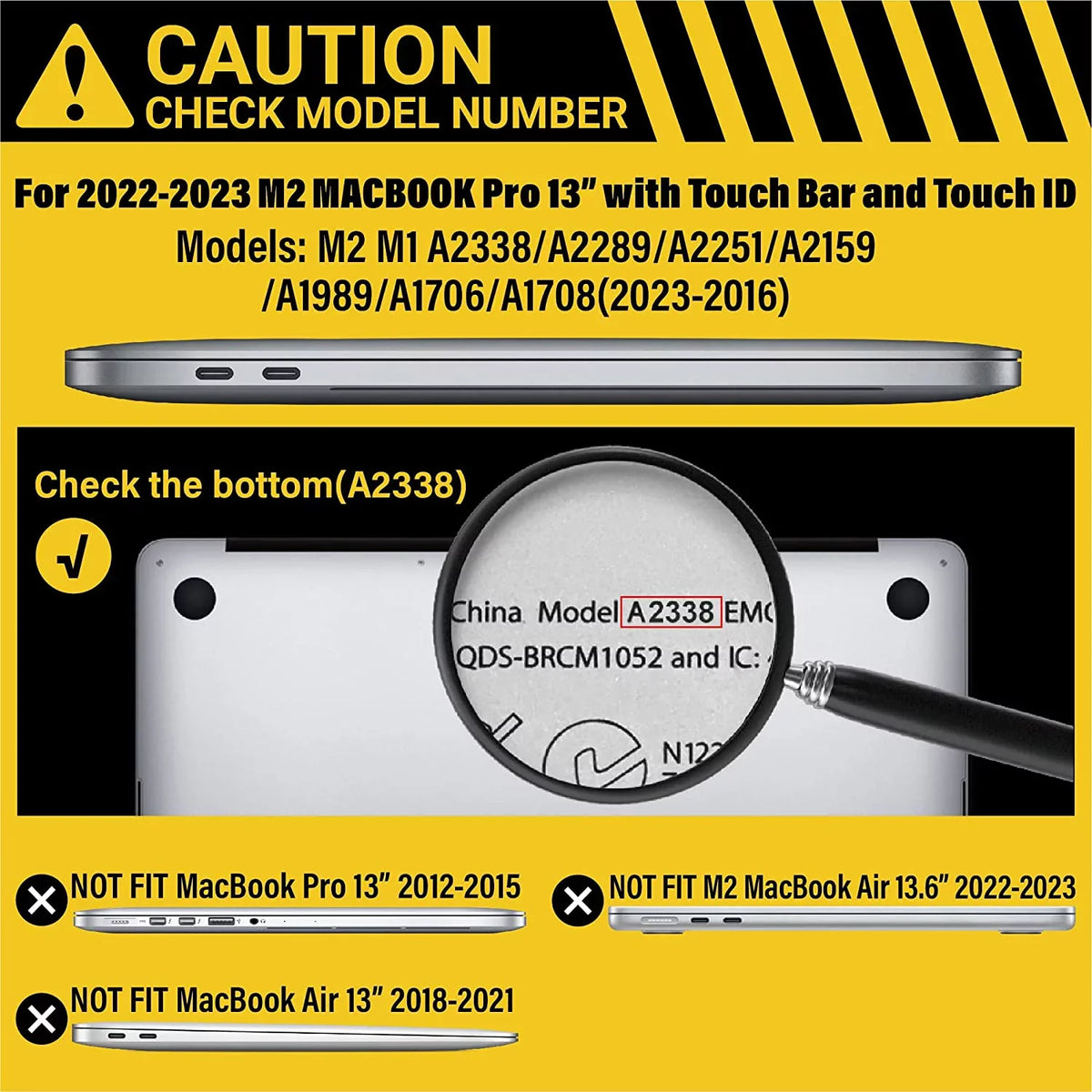 IBENZER Compatible with 2023 2022 M2 MacBook Pro 13 Inch Case 2021-2016 M1 A2338 A2289 A2251 A2159 A1989 A1706 A1708,
