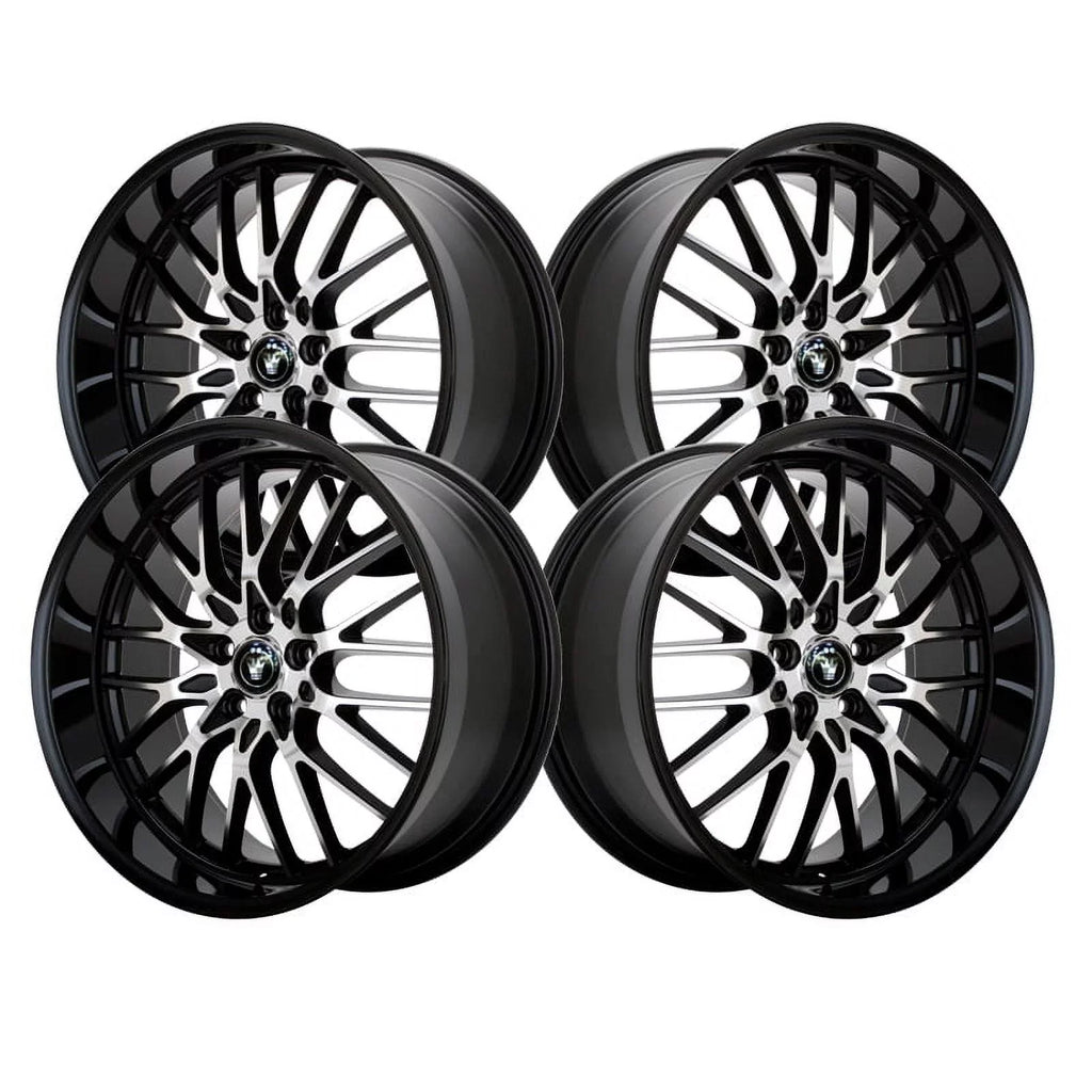 Konig 16MB Lace 16x7 5x100/5x114.3 +40et Gloss Black With Machined Face Wheel