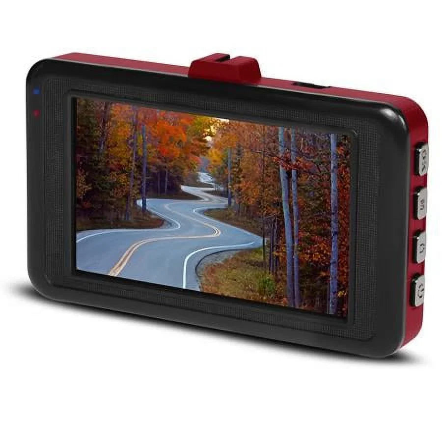 MNCD37 Full HD 3" LCD Panel Dash Cam, Red, 2-Pack