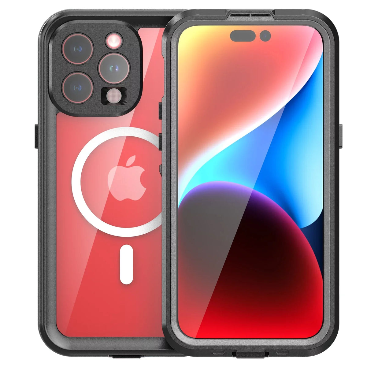 ELEHOLD for iPhone 15 Pro Max Waterproof Case, Built-in Panel Protector Full-Body Rugged Shockproof Military Drop Proof Dustproof IP68 Underwater Heavy Duty Magnetic Case for iPhone 15 Pro Max,Black