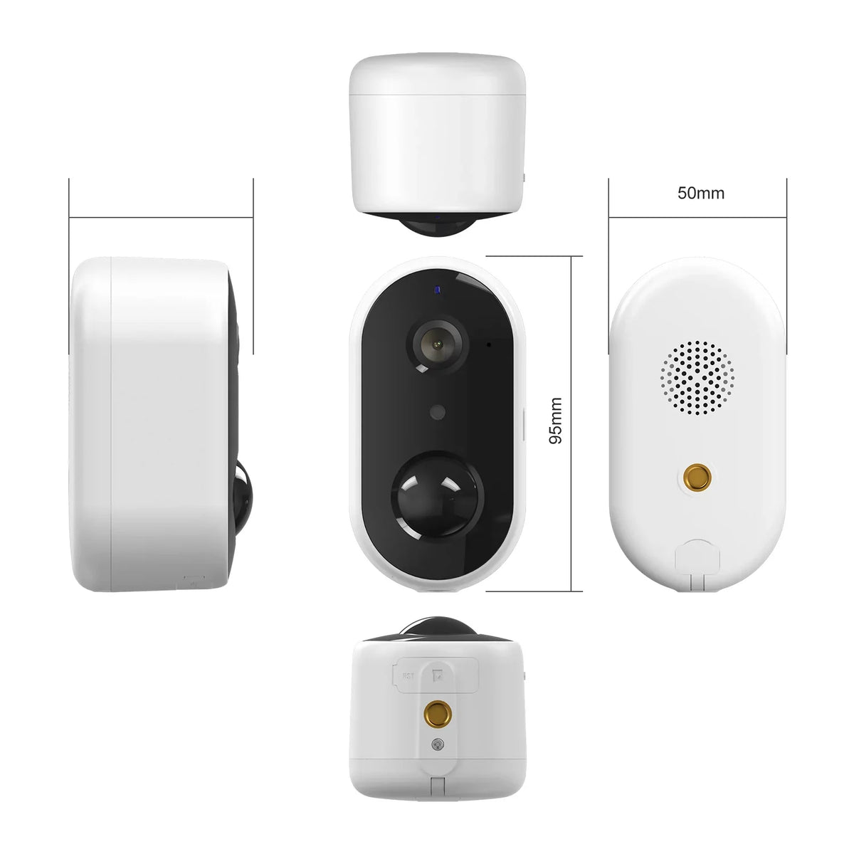 Arenti Wireless Outdoor Security Camera, (2Pack) GO1 Wifi Rechargeable Power Unit Powered Night Vision 2-Way Audio AI Motion Detection Surveillance Camera (Supports Only 2.4Ghz Wi-Fi)