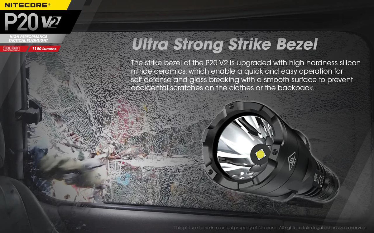Combo: Heart P20 V2 Tactical LED Flashlight - CREE XP-L2 V6 - 1100 Lumens w/NL189 Cell UI1 Charger +Free Eco-Sensa USB Cord