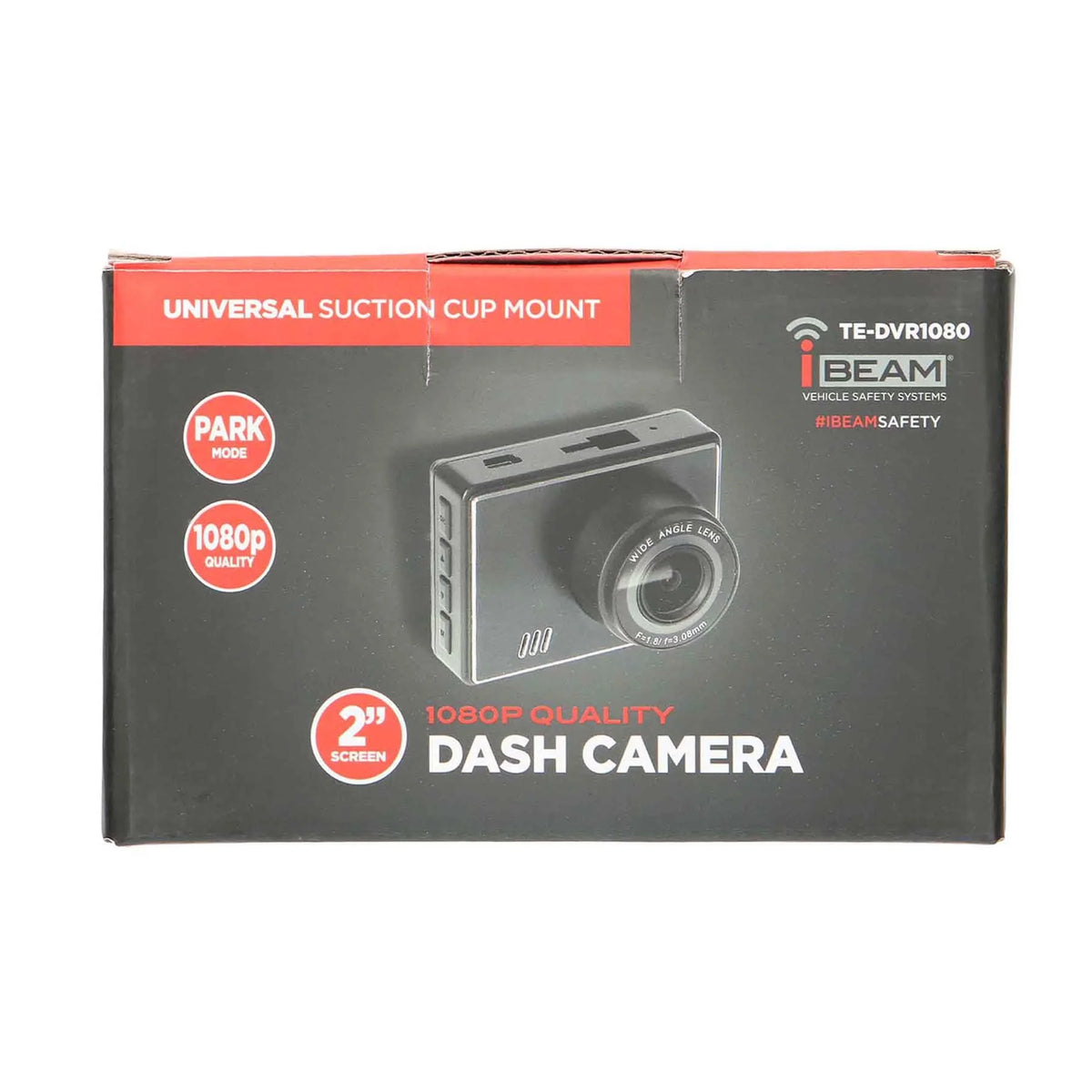 iBeam TE-DVR1080 Windshield Suction Mount 1080P Dash Camera w/ 2" LCD Display