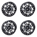 (4 Pack) 4/137 Tusk Wasatch Beadlock Wheel 15x7 5.0 + 2.0 Machined/Black For CAN-AM Defender HD10 Pro DPS 2020-2022