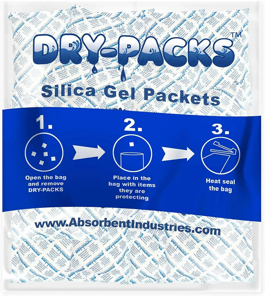 Dry-Packs Absorbent Industries Silica Gel in Tyvek Rechargeable Dehumidifier Absorbs Moisture 448 Random Access Memory 40PK
