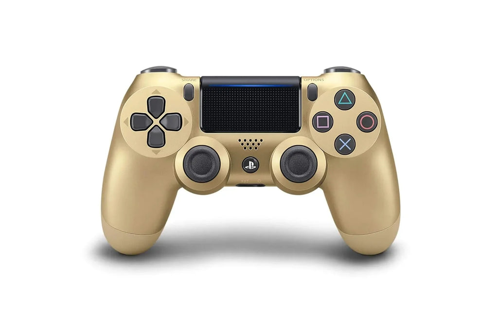 Like New PlayStation 4 Shock Wireless Gold Controller with Charging Cable BOLT AXTION Bundle