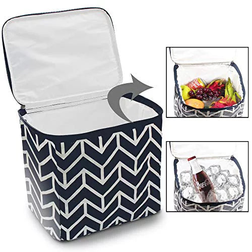 Trunk Organizer, Foldable Cargo Storage Bag Portable Insulation Cooler Bag Collapsible Vehicle Organizer Divider Storage Totes with 4 Compartments Cargo Tote for Groceries Caddy SUV