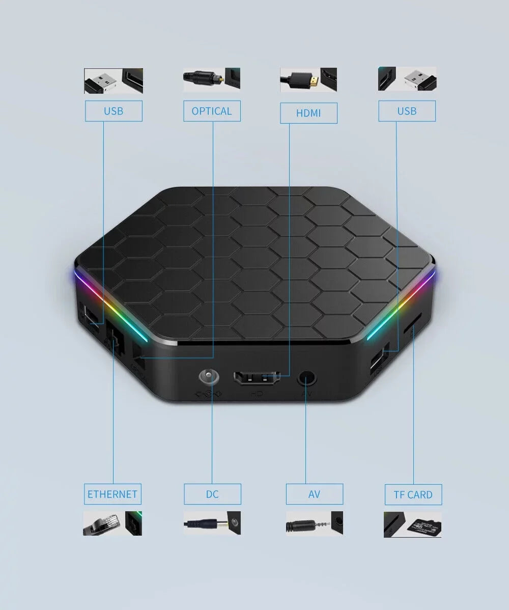 JLLOM Quad Processor 8K HD Video 64GB Memory 6K Stream Player 2023 T95Z Plus Smart Android 12.0 TV Box