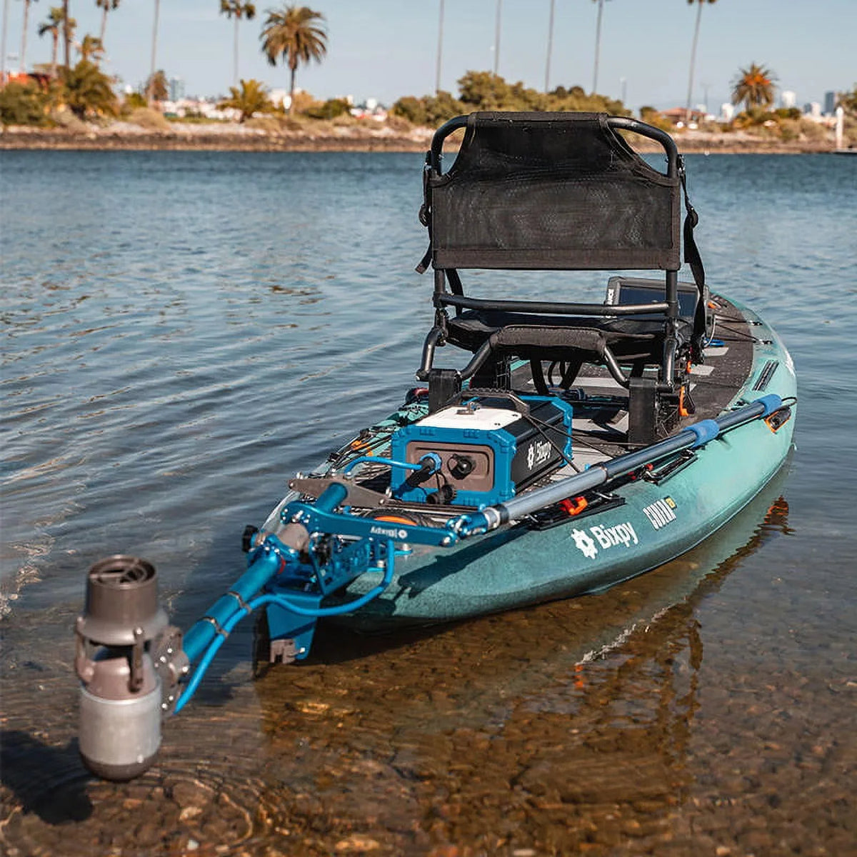 Bixpy K-1 Outboard Kit with SUN80 Solar Panel - Electric Marine Trolling Motor with 378 Wh Power Unit for Kayak, Inflatable Watercraft, Paddle Boards