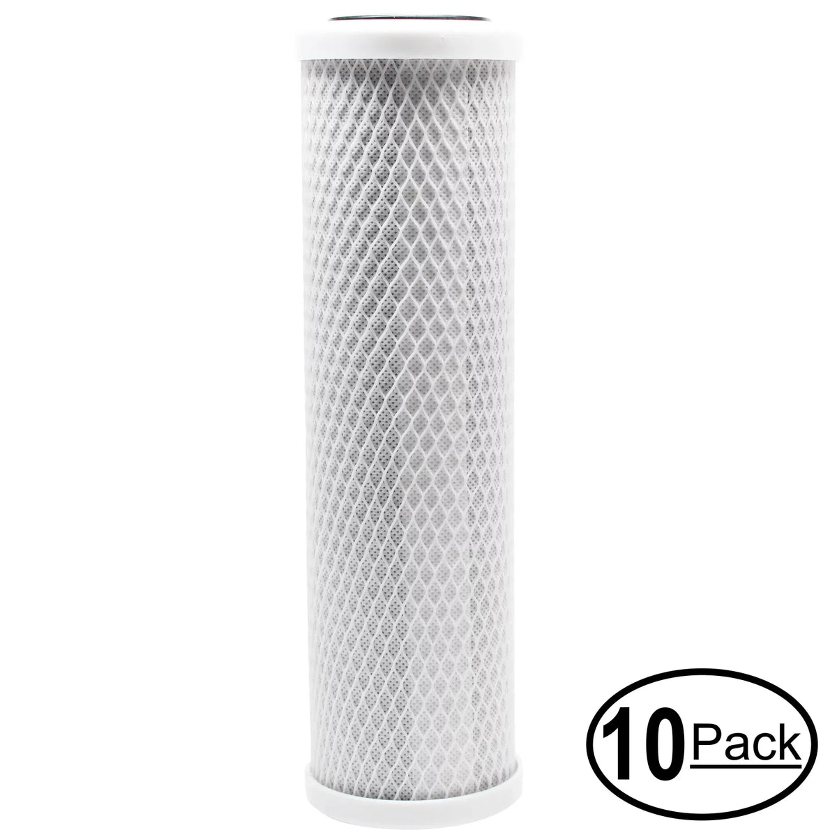 10-Pack Replacement for AMI AAA-1006UVE Activated Carbon Block Filter - Universal 10 inch Filter for AMI AAA 100 GPD 6 Stage Home RO System - Denali Pure Brand