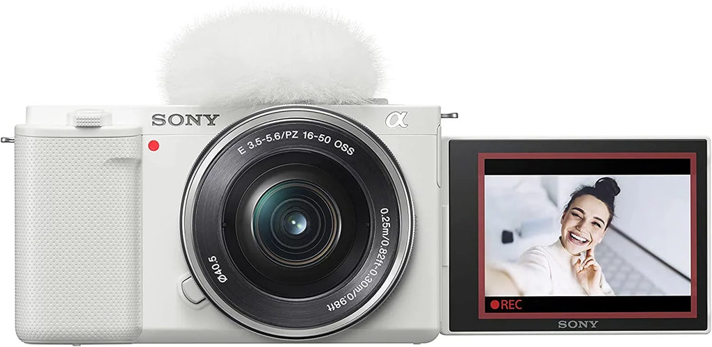 Sony ILCZVE10LW Alpha ZV-E10 - APS-C Interchangeable Lens Mirrorless Vlog Camera Kit - White