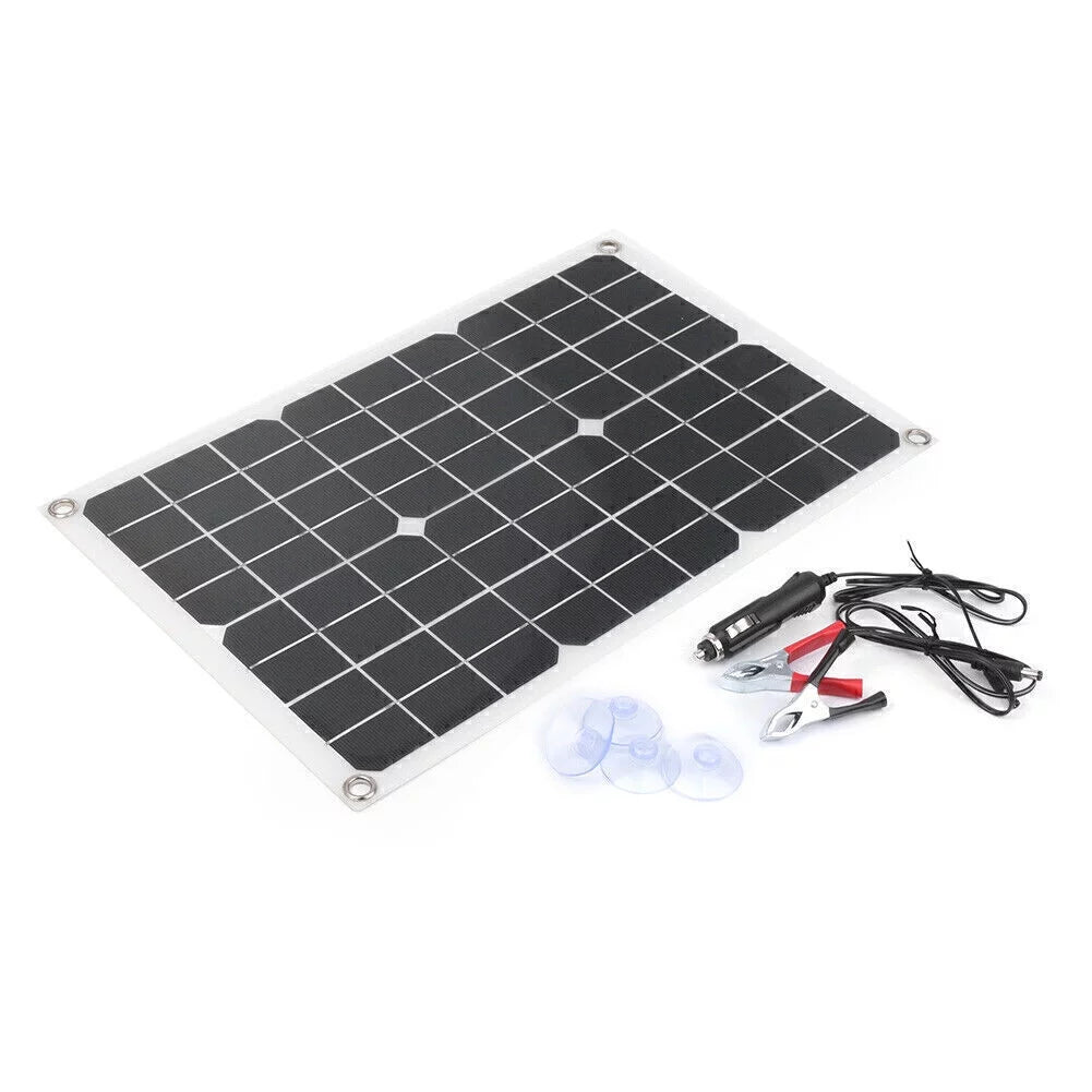 ligaofeng Multifunctional Ultra-thin 20W Monocrystalline Solar Panel Power Unit Charger with USB Output Ports Waterproof Portable