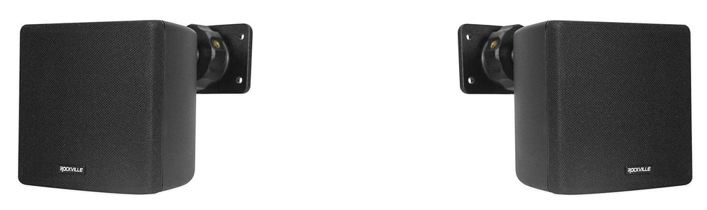 Cube by Rockville Pair of 3.5" Black Home Theater Wall Speakers+Swivel Brackets