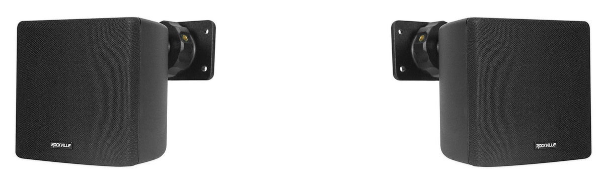 Cube by Rockville Pair of 3.5" Black Home Theater Wall Speakers+Swivel Brackets