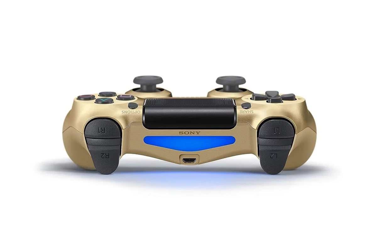 PlayStation 4 Wireless Controller Bundle - Gold Shock - Like New With Earbuds BOLT AXTION