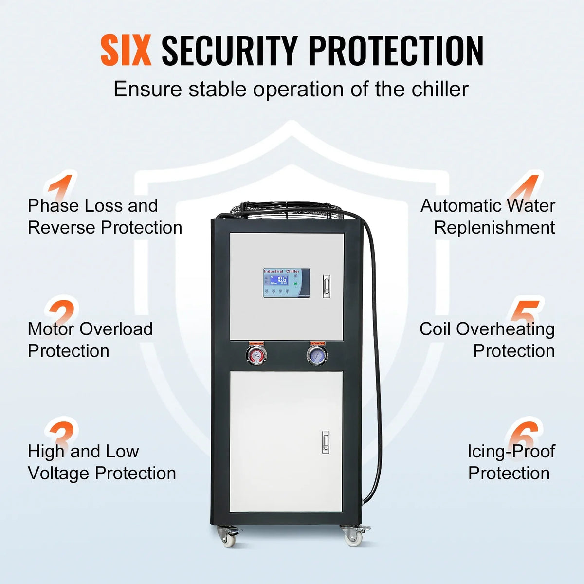 SKYSHALO Air-cooled Industrial Water Chiller 9.4HP 16 Gal 60L for Cooling Water