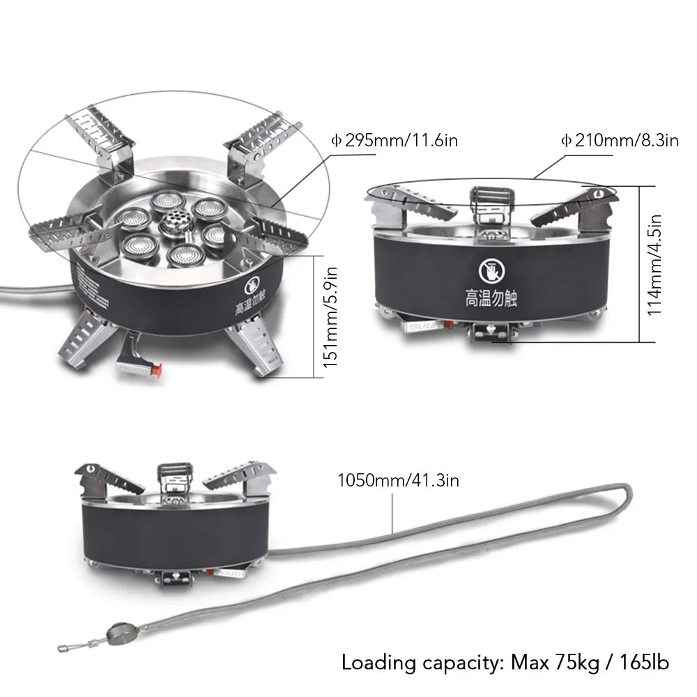 BULIN 18000W High-power Camping Stove with Piezo Ignition Windproof Processor Gas Stove Foldable Backpacking Stove For Fishing Hiking Traveling