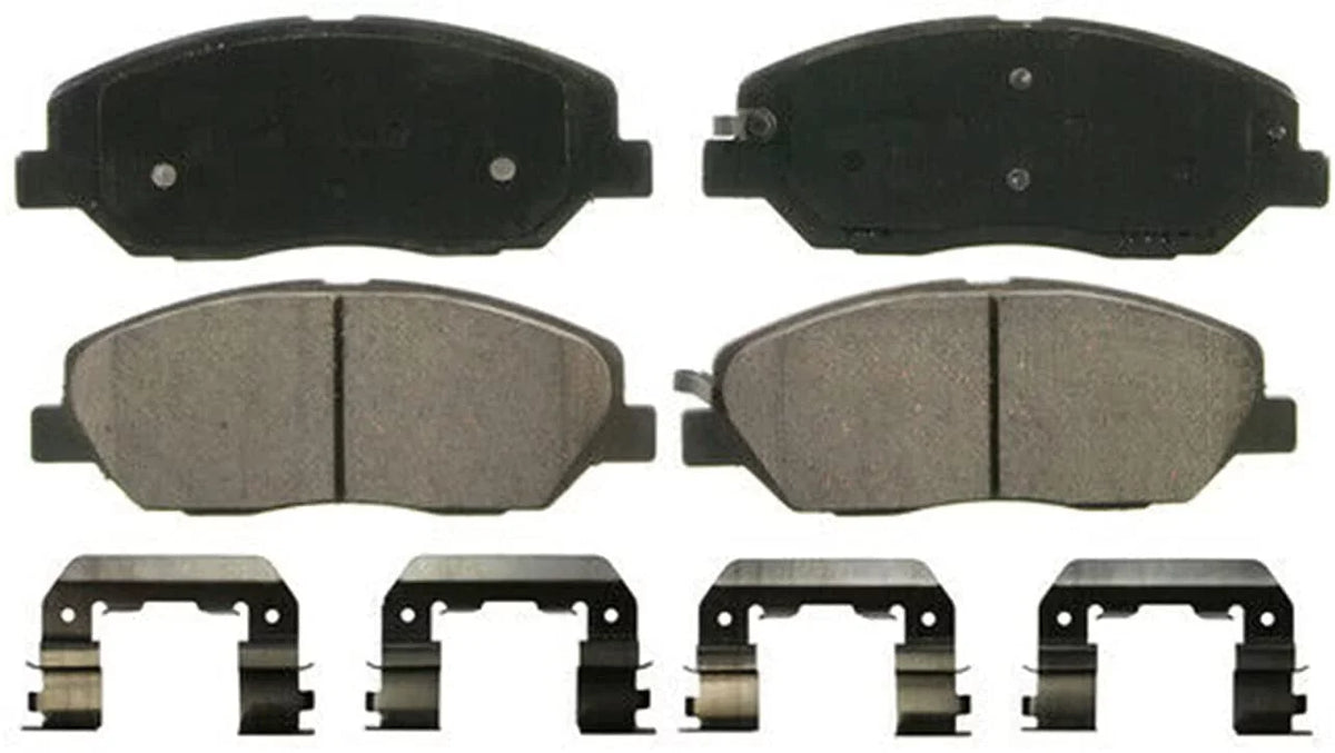 Detroit Axle - Brake Pads for 2007 2008 2009 Hyundai Santa Fe Front and Rear Memory Brake Pads w/Hardware Replacement Brakes
