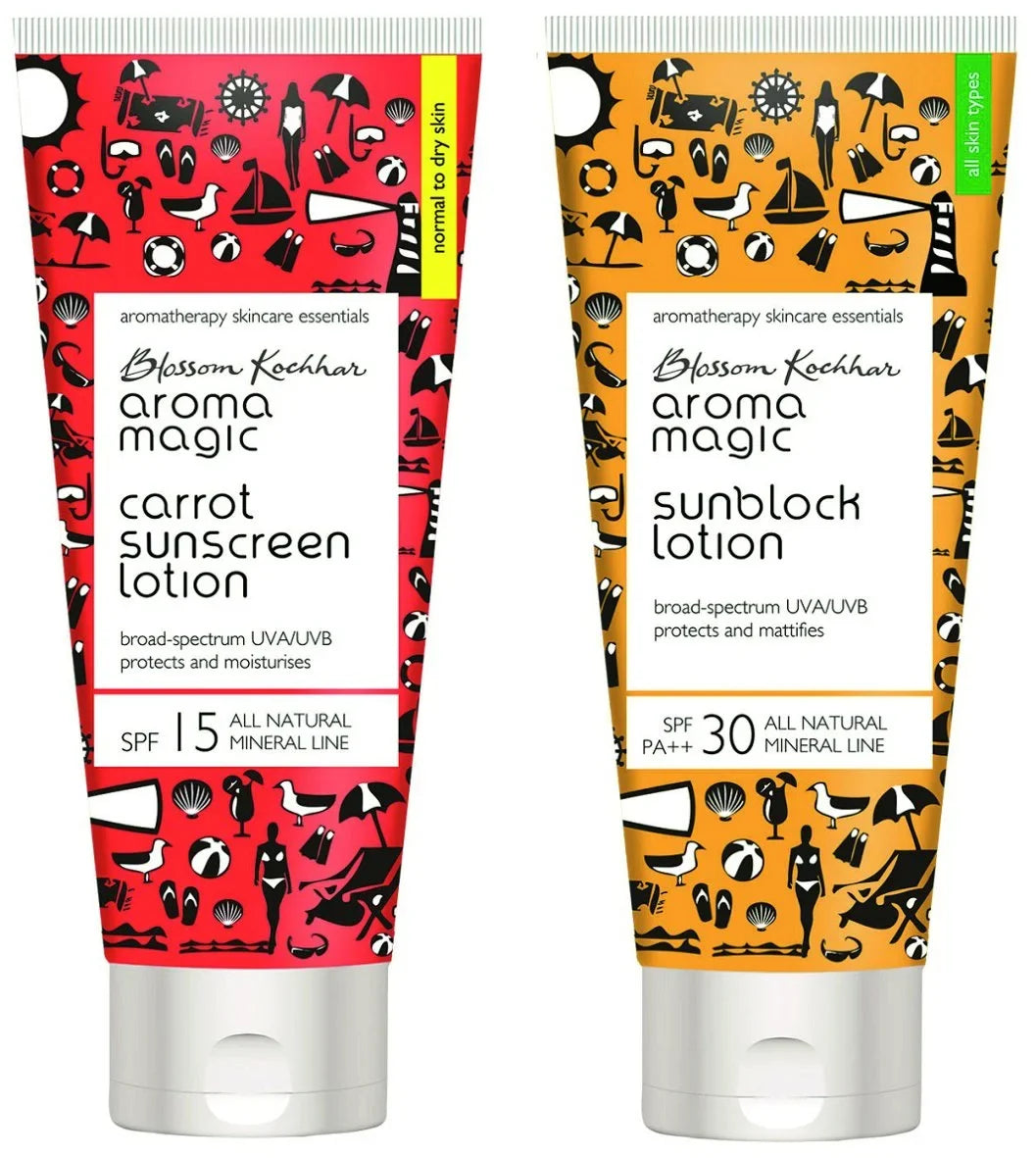 Aroma Magic Sunblock Lotion Spf 30,Carrot Monitor Lotion Spf 15 Combo_100Ml