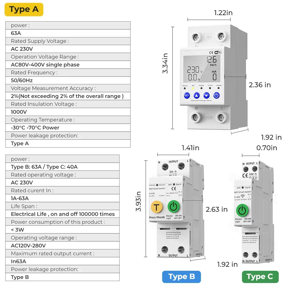 Htovila WiFi ligent Automatic Reclosing Protector Multifunctional Current Voltage Meter Protections Values Settable Mobilephone APP Control Compatible with Assistant for Voi