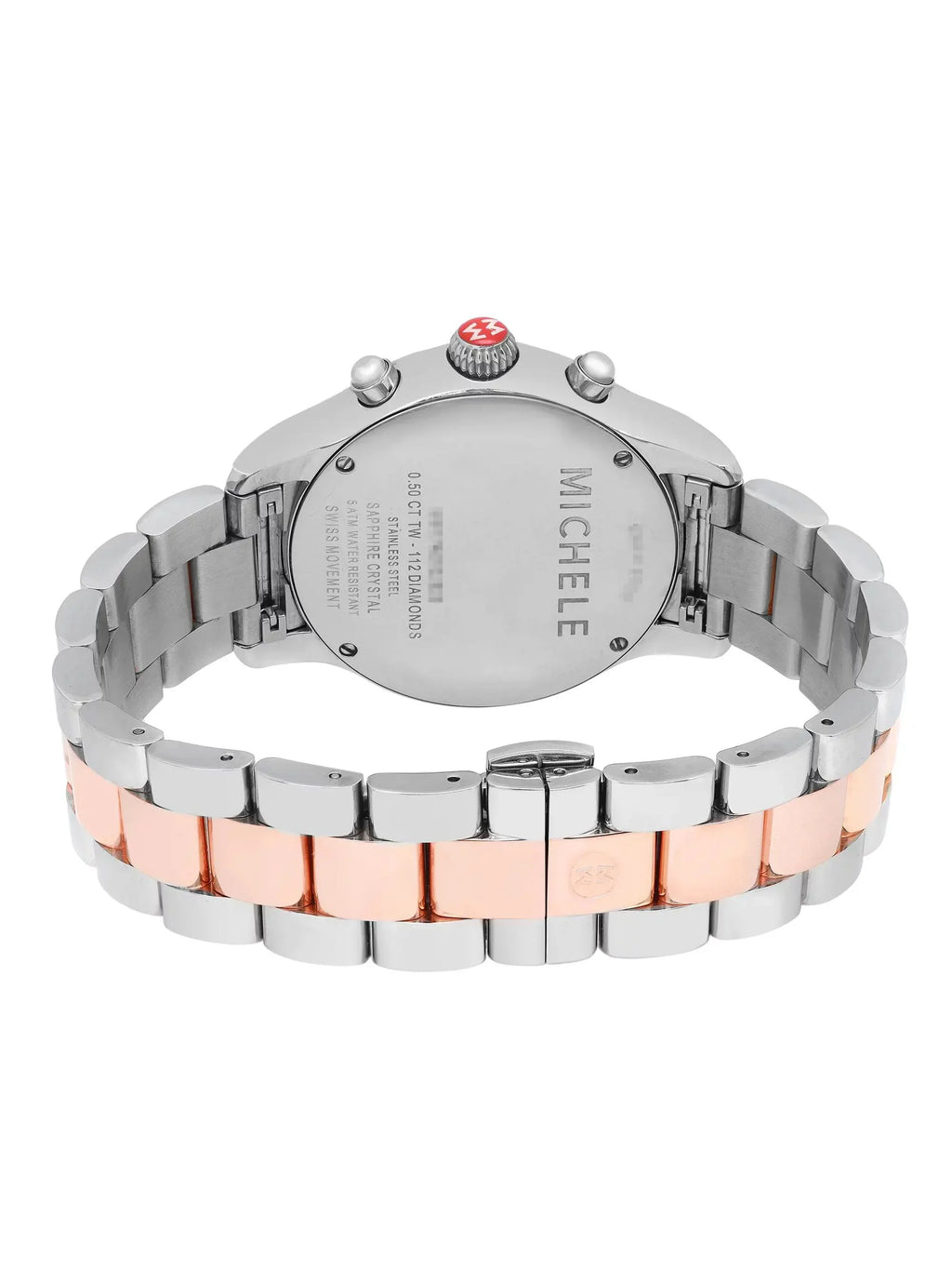 Michele Jetway 40mm Steel 0.50cttw Diamond Quartz Ladies Watch MWW17A000017
