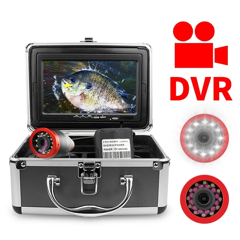 Erchang 7 Inch DVR Underwater Fishing Camera Portable Video Fish Finder for Lake Sea Fishing, Long Power Unit , Capture Every Moment Underwater