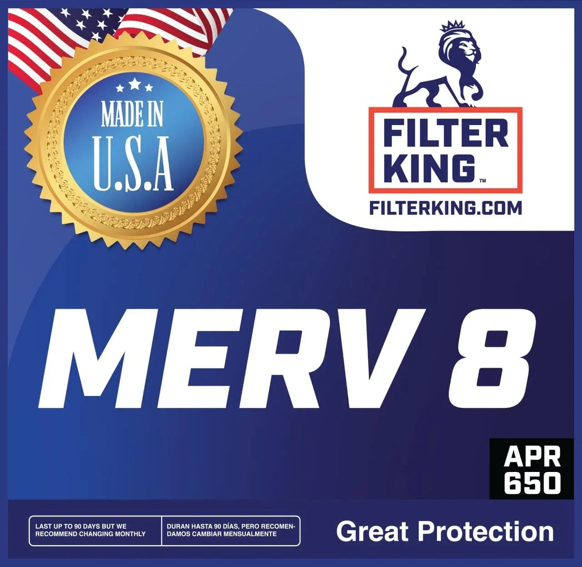 Filter King 28x66.5x1 Air Filter | 4-PACK | MERV 8 HVAC Pleated A/C Furnace Filters | MADE IN USA | Actual Size: 28 x 66.5 x .75"