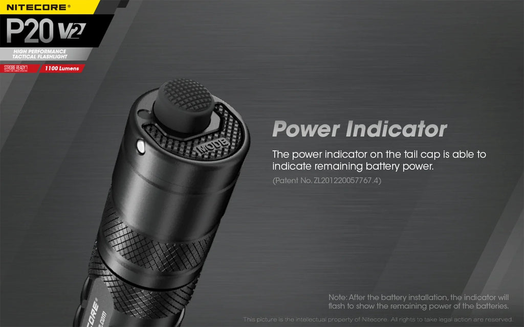 Combo: Heart P20 V2 Tactical LED Flashlight - CREE XP-L2 V6 - 1100 Lumens w/NL189 Cell UI1 Charger +Free Eco-Sensa USB Cord
