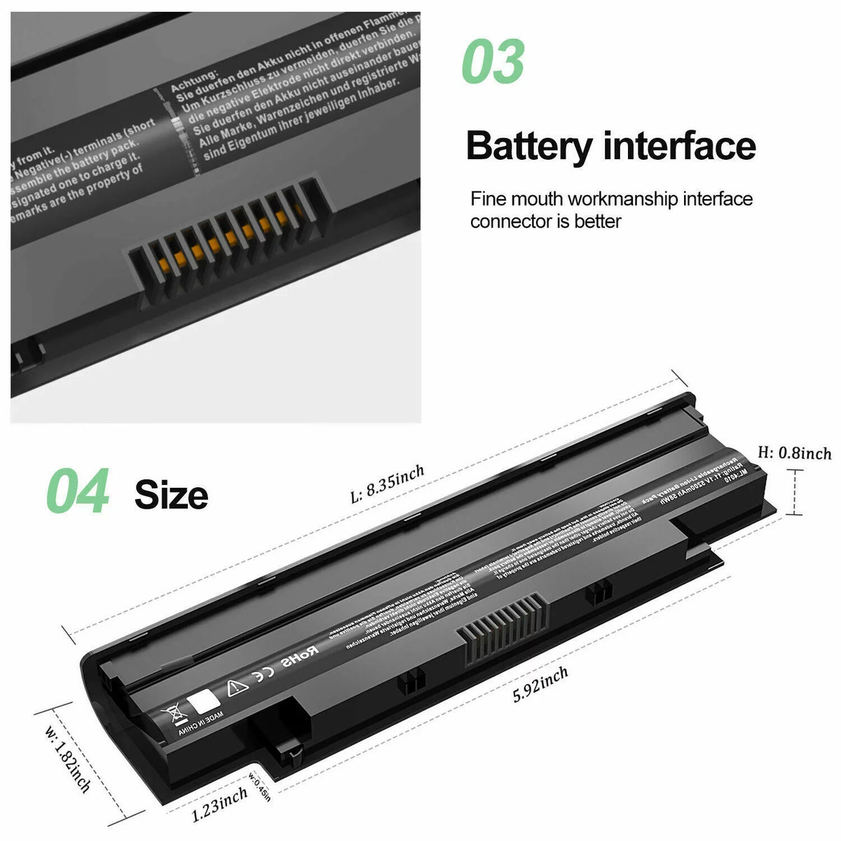 Cell N4010 for Inspiron 13R 14R 17R N4050 N5010 N7010 fits 04YRJH J1KND