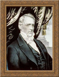 James Buchanan 24x18 Gold Ornate Wood Storage Canvas Art by Currier and Ives