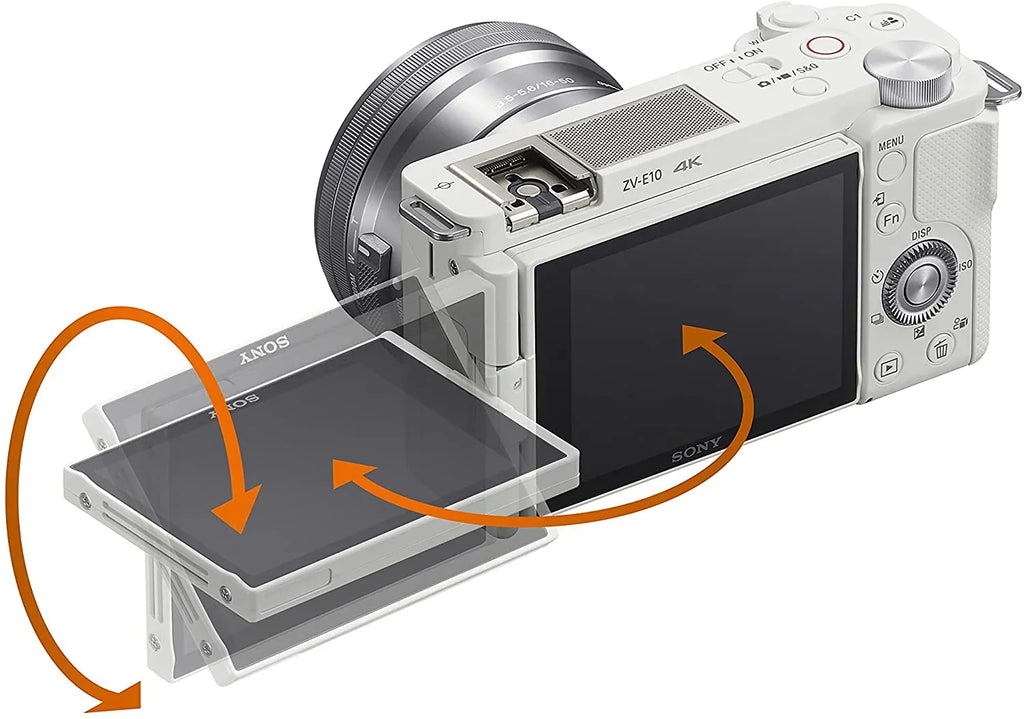 Sony ILCZVE10LW Alpha ZV-E10 - APS-C Interchangeable Lens Mirrorless Vlog Camera Kit - White
