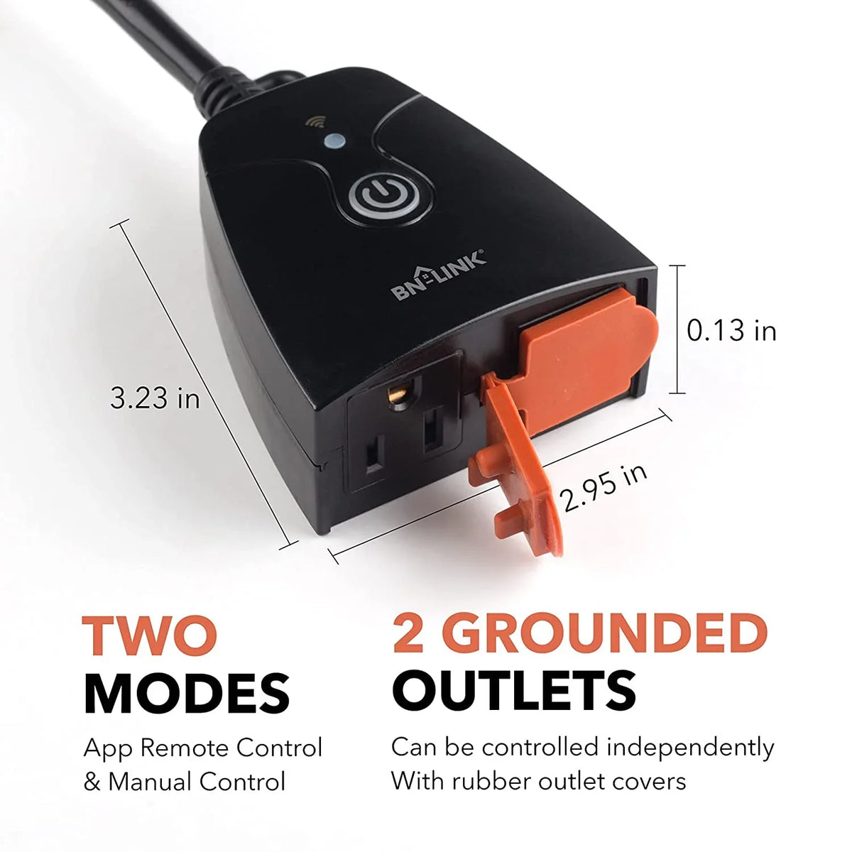 BN-LINK Heavy Duty Outlet Outdoor Smart WiFi Plug Timer Outlet Switch, Compatible with Alexa and Google Assistant 2.4 GHz Network only