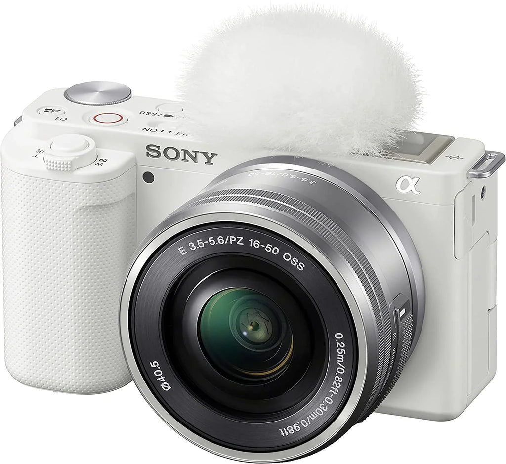 Sony ILCZVE10LW Alpha ZV-E10 - APS-C Interchangeable Lens Mirrorless Vlog Camera Kit - White