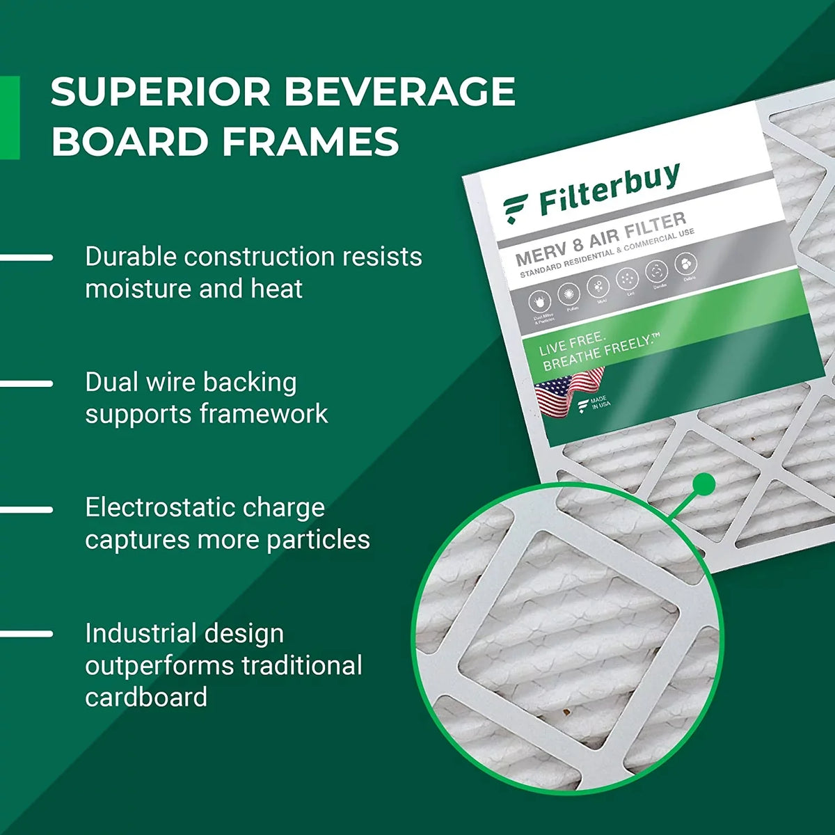 Filterbuy 25x32x2 MERV 8 Pleated HVAC AC Furnace Air Filters (2-Pack)