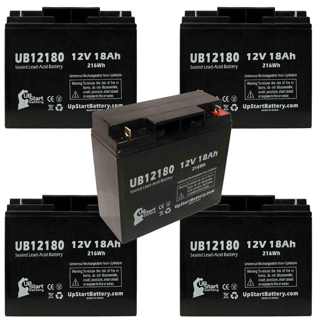 5x Pack - Compatible General Power GPS2K12061 Cell - Replacement UB12180 Universal Sealed Lead Acid Cell (12V, 18Ah, 18000mAh, T4 Terminal, AGM, SLA)