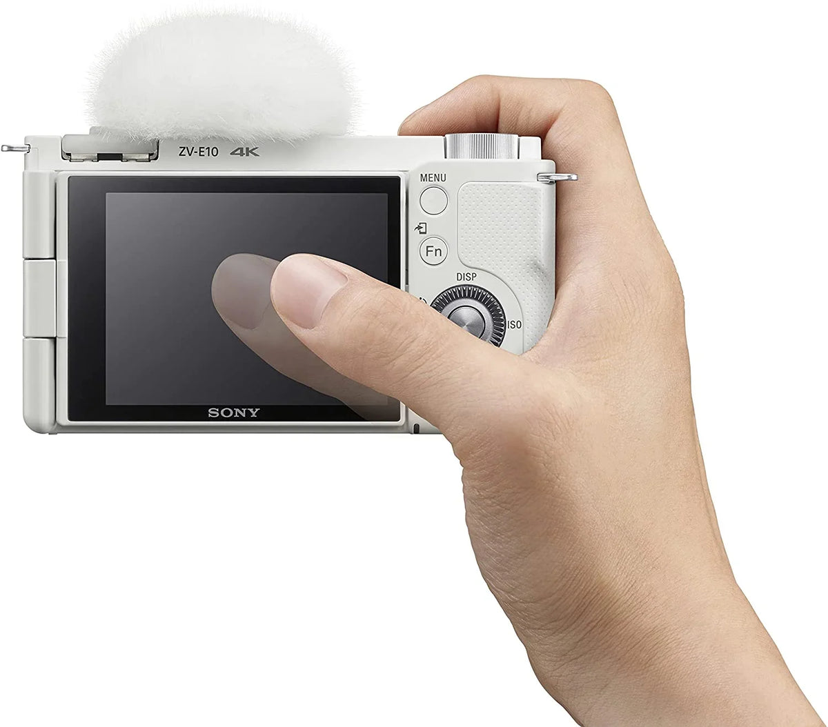 Sony ILCZVE10LW Alpha ZV-E10 - APS-C Interchangeable Lens Mirrorless Vlog Camera Kit - White