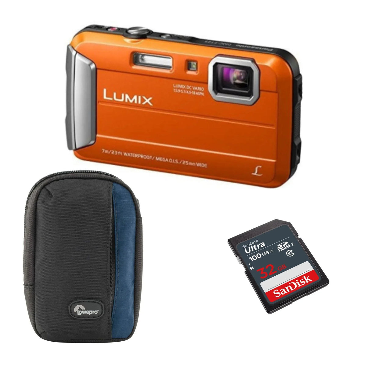 Panasonic LUMIX TS25 16MP Camera (Certified Refurbished) Bundle with Accessories