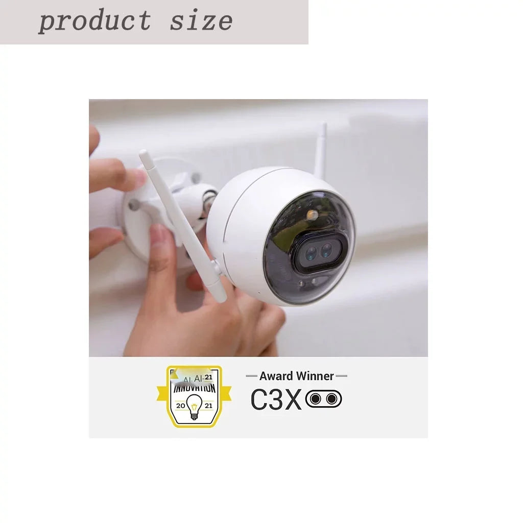 Outdoor Security Camera Lens 1080P, Excellent Color Night Vision, Active Light & Siren Alarm with PIR Motion Detection, Weather Proof, Two-way Talk, the First Lens Security Camera(C3X)