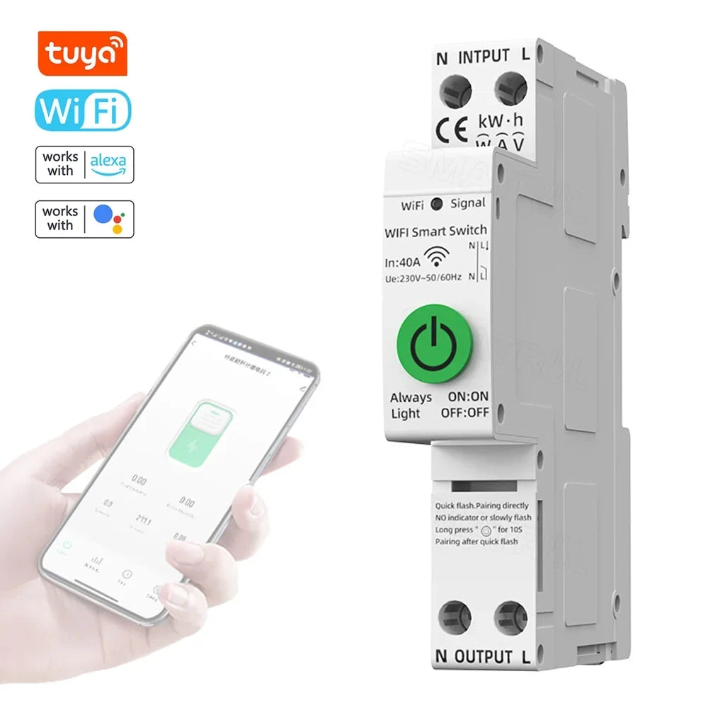 Htovila WiFi ligent Automatic Reclosing Protector Multifunctional Current Voltage Meter Protections Values Settable Mobilephone APP Control Compatible with Assistant for Voi