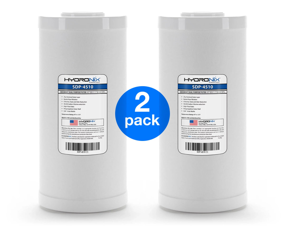2 Pack - Hydronix SDP-4510 Purpose Radial Flow Cartridge 4.5" x 10"