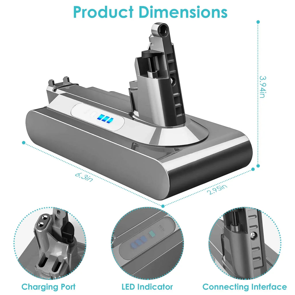 5.0Ah 25.2V Replacemen for V10 Power Unit iMounTEK 5000mAh Li-ion Cell Compatible with SV12 Dyson Cyclone V10 Absolute Fluffy