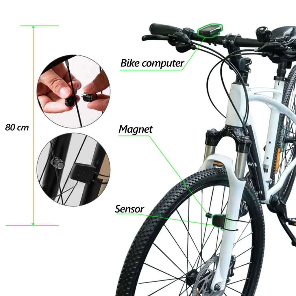 Wireless Bike Computer, Multi-Functional Bike Speedometer, IPX6 Waterproof Large Monitor Cycle Computer Automatic Wake-up LCD Backlight Display