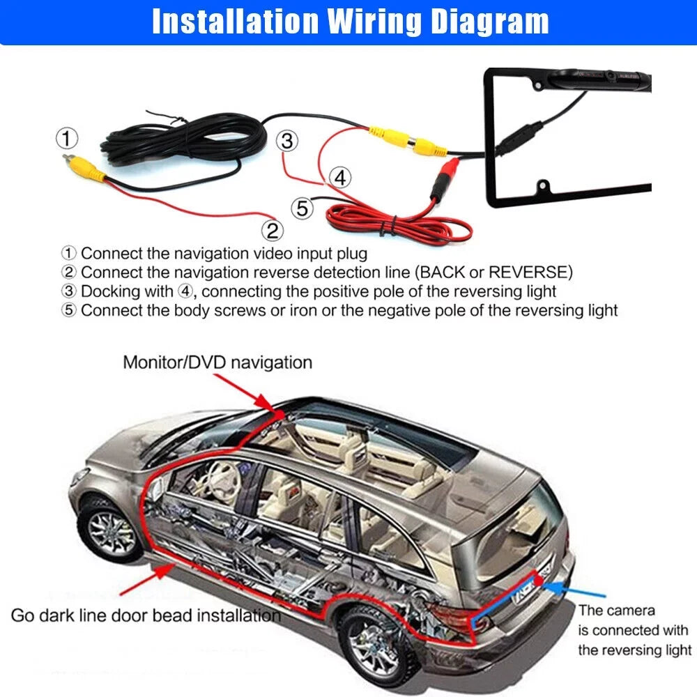 Night Vision License Plate Memory Camera - Reverse Parking Aid