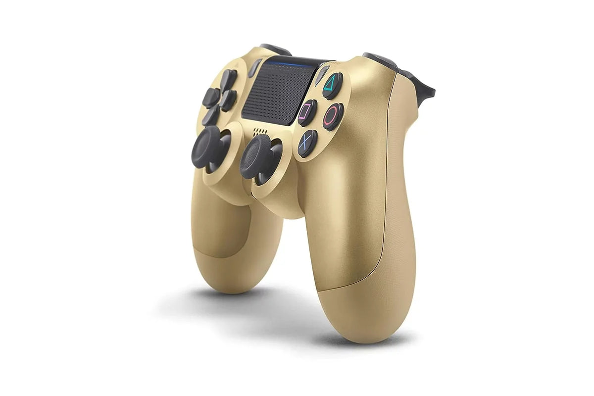 Like New PlayStation 4 Shock Wireless Gold Controller with Charging Cable BOLT AXTION Bundle