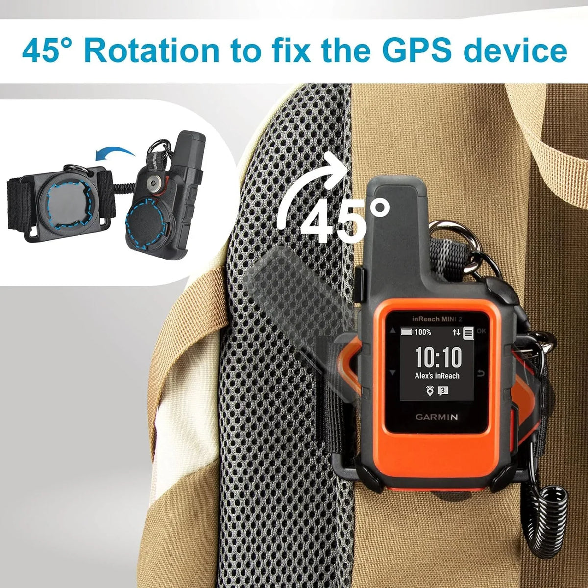 Backpack Tether Mount for Garmin inReach Mini & Mini 2, Backpack Tether Holder for Garmin Handheld GPS
