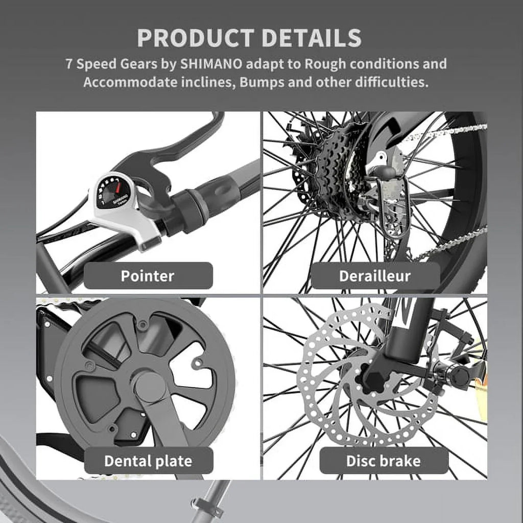 AOSTIRMOTOR Hot Fat Tire Adults Electric Bicycle 26 In. Electric Mountain Bike